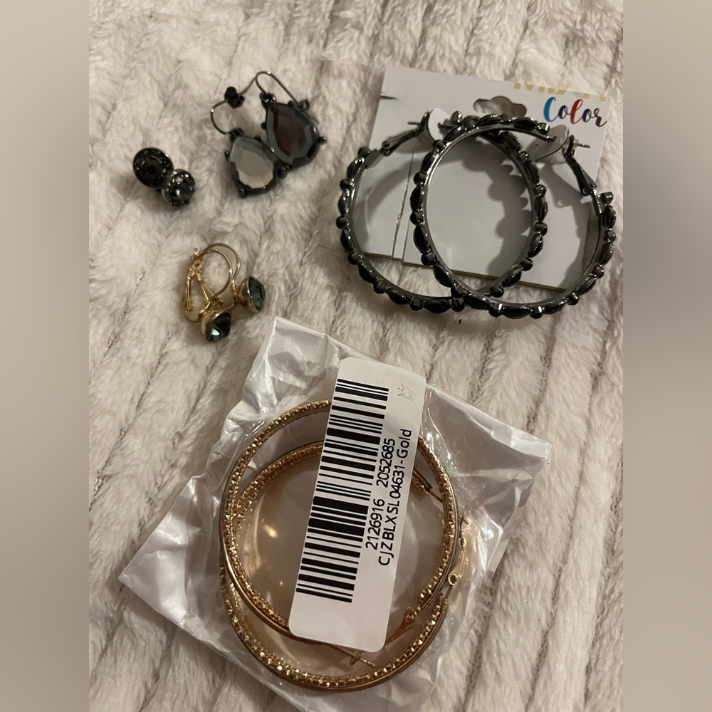 Charcoal and Gold Earring BUNDLE